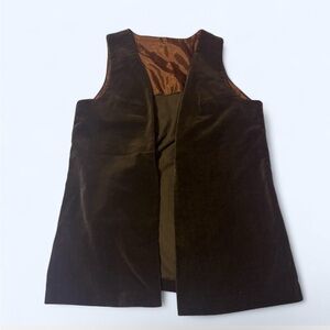 70s Lady Wrangler Western chocolate brown velvet vest.